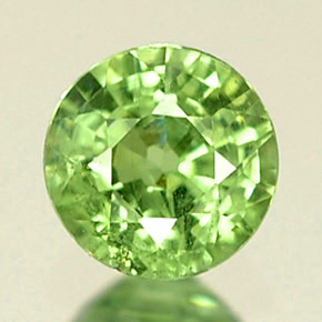 0.34 ct Green Demantoid Garnet Gemstone, Demantoid Garnet Gem in Round Facet Shape for Sale.