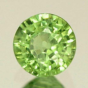 0.34 ct Green Demantoid Garnet Stone, Natural Demantoid Garnet in Round Facet Shape for Sale