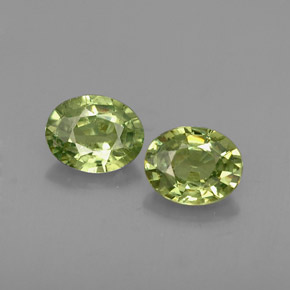 0.73 ct Green Demantoid Garnet Gemstone, Demantoid Garnet Gem in Oval Facet Shape for Sale.