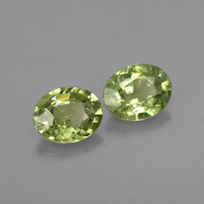 0.73 ct Green Demantoid Garnet Stone, Natural Demantoid Garnet in Oval Facet Shape for Sale