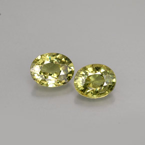 0.81 ct Gold Demantoid Garnet Gemstone, Demantoid Garnet Gem in Oval Facet Shape for Sale.