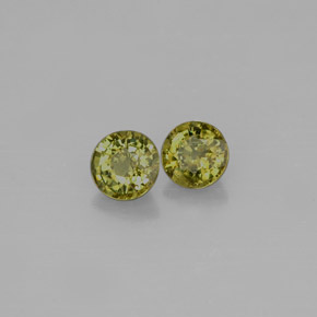 0.77 ct Green Demantoid Garnet Stone, Natural Demantoid Garnet in Round Facet Shape for Sale