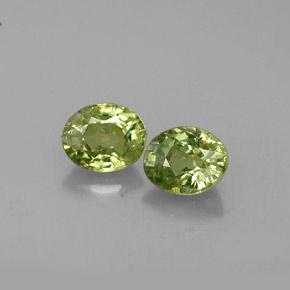 0.77 ct Green Demantoid Garnet Gemstone, Demantoid Garnet Gem in Oval Facet Shape for Sale.