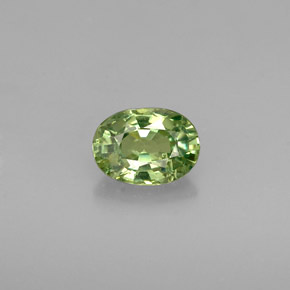 0.48 ct Green Demantoid Garnet Gemstone, Demantoid Garnet Gem in Oval Facet Shape for Sale.