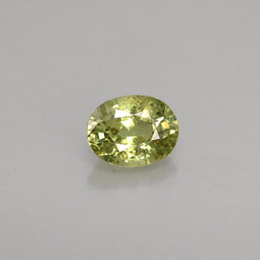 0.44 ct Green Demantoid Garnet Gemstone, Demantoid Garnet Gem in Oval Facet Shape for Sale.