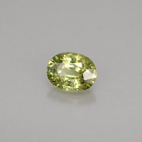 0.44 ct Green Demantoid Garnet Stone, Natural Demantoid Garnet in Oval Facet Shape for Sale