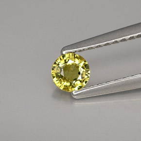 0.28 ct Yellow Demantoid Garnet Gemstone, Demantoid Garnet Gem in Round Facet Shape for Sale.