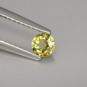 0.28 ct Yellow Demantoid Garnet Stone, Natural Demantoid Garnet in Round Facet Shape for Sale