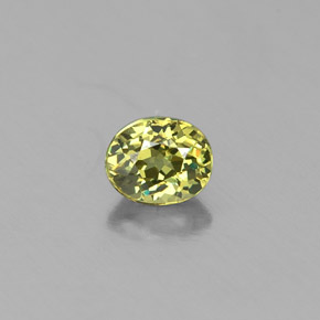 0.28 ct Green Demantoid Garnet Gemstone, Demantoid Garnet Gem in Oval Facet Shape for Sale.