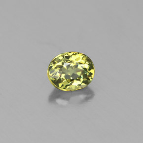 0.28 ct Green Demantoid Garnet Stone, Natural Demantoid Garnet in Oval Facet Shape for Sale