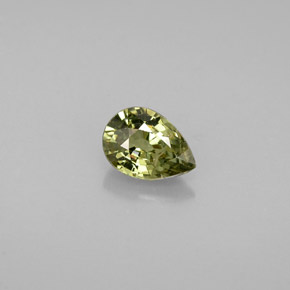 0.57 ct Green Demantoid Garnet Gemstone, Demantoid Garnet Gem in Pear Facet Shape for Sale.