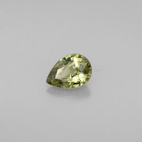 0.57 ct Green Demantoid Garnet Stone, Natural Demantoid Garnet in Pear Facet Shape for Sale
