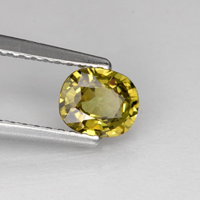 0.62 ct Green Demantoid Garnet Stone, Natural Demantoid Garnet in Oval Facet Shape for Sale