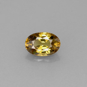 0.63 ct Yellow Demantoid Garnet Gemstone, Demantoid Garnet Gem in Oval Facet Shape for Sale.