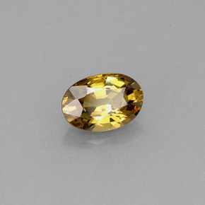 0.63 ct Yellow Demantoid Garnet Stone, Natural Demantoid Garnet in Oval Facet Shape for Sale