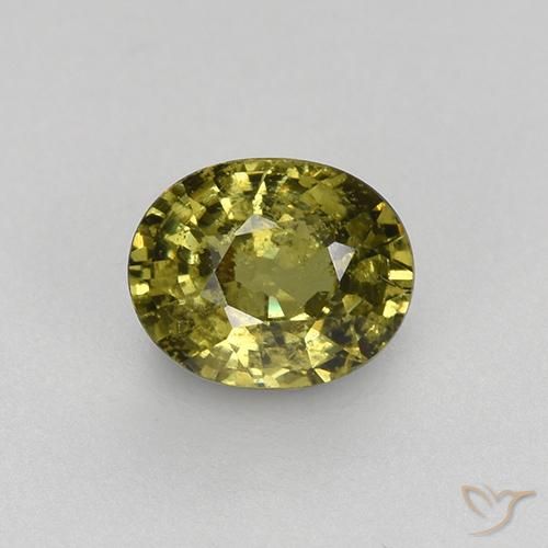 0.47 ct Oval Cut Demantoid Garnet, 4.9 x 4 mm From Namibia, Photo A
