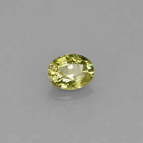 0.42 ct Green Demantoid Garnet Stone, Natural Demantoid Garnet in Oval Facet Shape for Sale