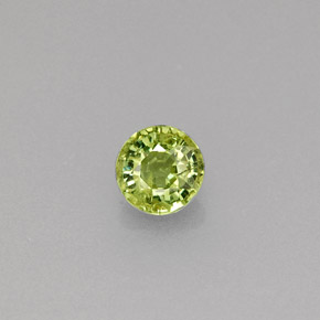 0.33 ct Green Demantoid Garnet Gemstone, Demantoid Garnet Gem in Round Facet Shape for Sale.