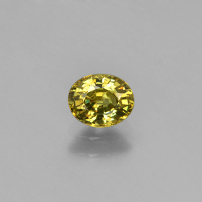 0.58 ct Green Demantoid Garnet Gemstone, Demantoid Garnet Gem in Oval Facet Shape for Sale.