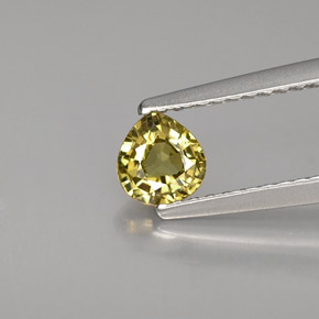 0.42 ct Yellow Demantoid Garnet Gemstone, Demantoid Garnet Gem in Pear Facet Shape for Sale.