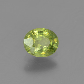 0.48 ct Green Demantoid Garnet Stone, Natural Demantoid Garnet in Oval Facet Shape for Sale