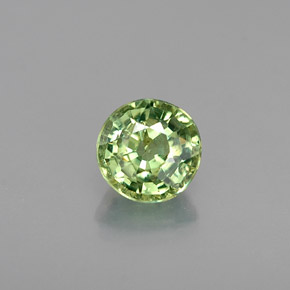 0.45 ct Green Demantoid Garnet Gemstone, Demantoid Garnet Gem in Round Facet Shape for Sale.