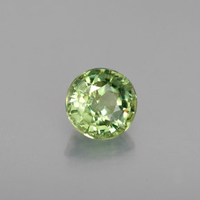 0.45 ct Green Demantoid Garnet Stone, Natural Demantoid Garnet in Round Facet Shape for Sale