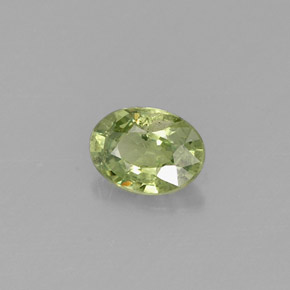 0.33 ct Green Demantoid Garnet Stone, Natural Demantoid Garnet in Oval Facet Shape for Sale