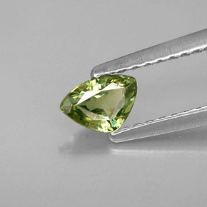 0.31 ct Green Demantoid Garnet Stone, Natural Demantoid Garnet in Trillion Facet Shape for Sale