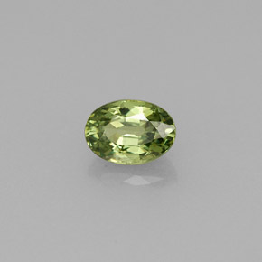 0.67 ct Green Demantoid Garnet Stone, Natural Demantoid Garnet in Oval Facet Shape for Sale