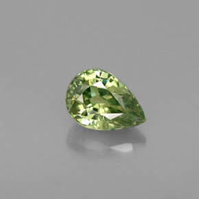 0.58 ct Green Demantoid Garnet Gemstone, Demantoid Garnet Gem in Pear Facet Shape for Sale.