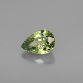 0.58 ct Green Demantoid Garnet Stone, Natural Demantoid Garnet in Pear Facet Shape for Sale