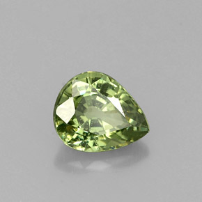 0.66 ct Green Demantoid Garnet Stone, Natural Demantoid Garnet in Pear Facet Shape for Sale