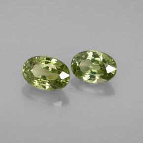 1.31 ct Green Demantoid Garnet Stone, Natural Demantoid Garnet in Oval Facet Shape for Sale