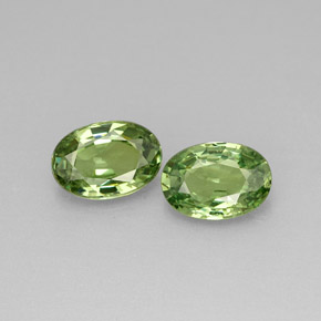 1.08 ct Green Demantoid Garnet Gemstone, Demantoid Garnet Gem in Oval Facet Shape for Sale.