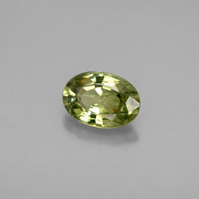 0.53 ct Green Demantoid Garnet Stone, Natural Demantoid Garnet in Oval Facet Shape for Sale