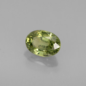 0.68 ct Green Demantoid Garnet Stone, Natural Demantoid Garnet in Oval Facet Shape for Sale