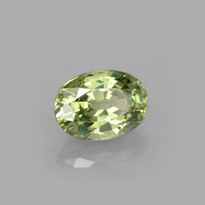 0.72 ct Green Demantoid Garnet Stone, Natural Demantoid Garnet in Oval Facet Shape for Sale