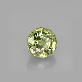 0.58 ct Green Demantoid Garnet Stone, Natural Demantoid Garnet in Round Facet Shape for Sale