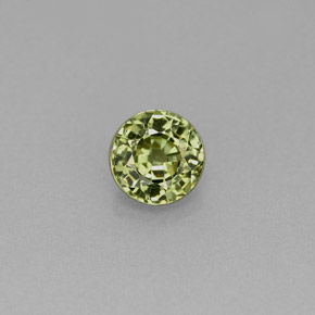 0.47 ct Green Demantoid Garnet Gemstone, Demantoid Garnet Gem in Round Facet Shape for Sale.
