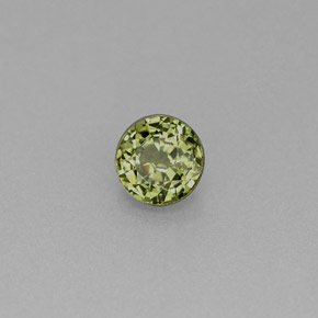 0.47 ct Green Demantoid Garnet Stone, Natural Demantoid Garnet in Round Facet Shape for Sale