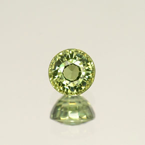 0.45 ct Green Demantoid Garnet Gemstone, Demantoid Garnet Gem in Round Facet Shape for Sale.