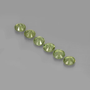 Demantoid Garnet Gemstone in 4 mm (calibrated) Size for Sale, Demantoid Garnet Stone in Golden Green Color