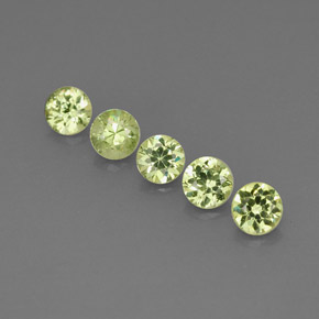 0.67 ct Green Demantoid Garnet Gemstone, Demantoid Garnet Gem in Diamond-Cut Shape for Sale.
