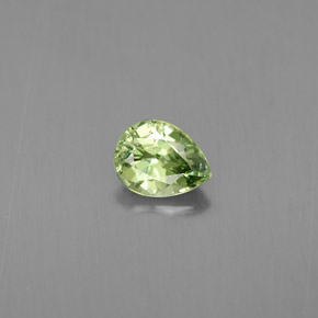 0.43 ct Green Demantoid Garnet Gemstone, Demantoid Garnet Gem in Pear Facet Shape for Sale.