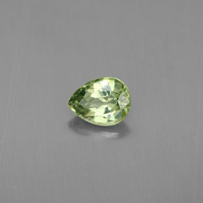 0.43 ct Green Demantoid Garnet Stone, Natural Demantoid Garnet in Pear Facet Shape for Sale