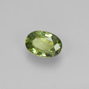0.48 ct Green Demantoid Garnet Stone, Natural Demantoid Garnet in Oval Facet Shape for Sale