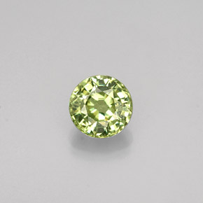 0.45 ct Green Demantoid Garnet Gemstone, Demantoid Garnet Gem in Round Facet Shape for Sale.