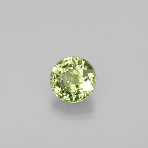 0.45 ct Green Demantoid Garnet Stone, Natural Demantoid Garnet in Round Facet Shape for Sale