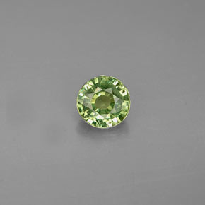 0.47 ct Green Demantoid Garnet Gemstone, Demantoid Garnet Gem in Round Facet Shape for Sale.